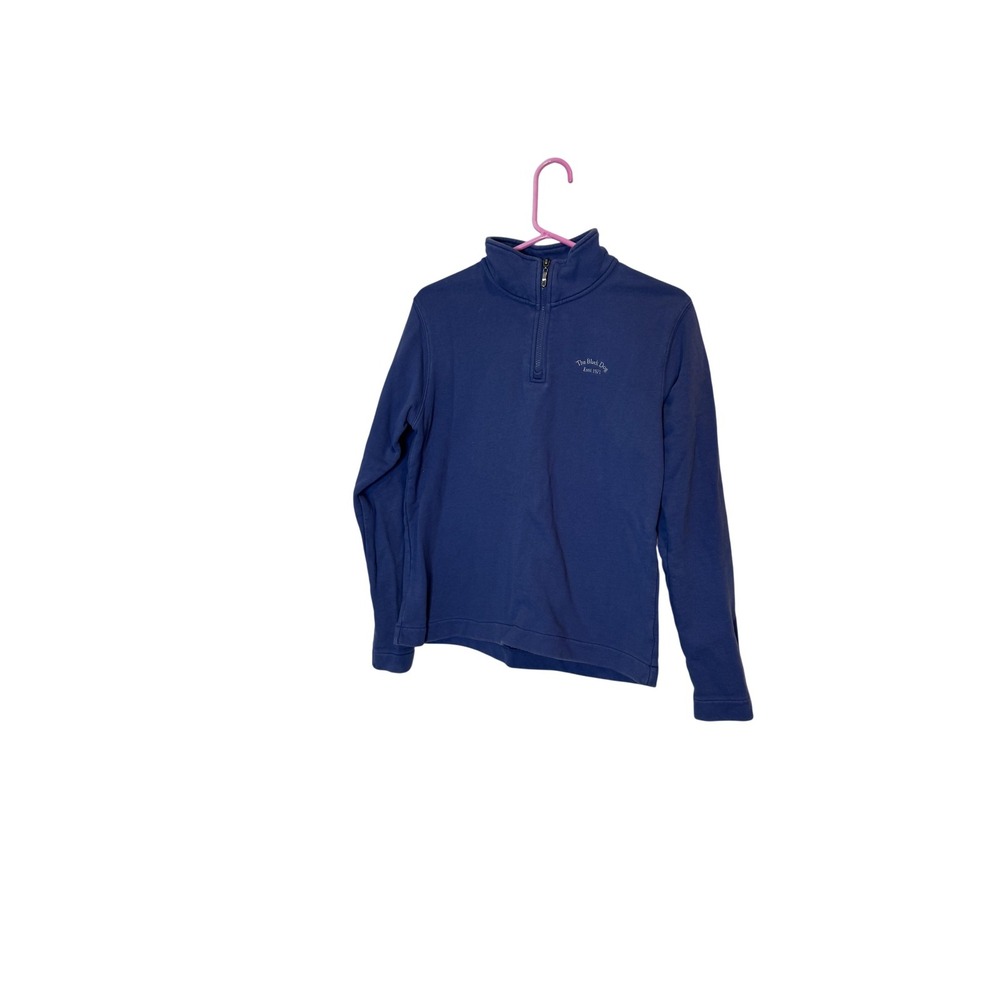 The Black Dog Sweatshirt Mens Medium Blue Quarter Zip Pullover 100% Cotton